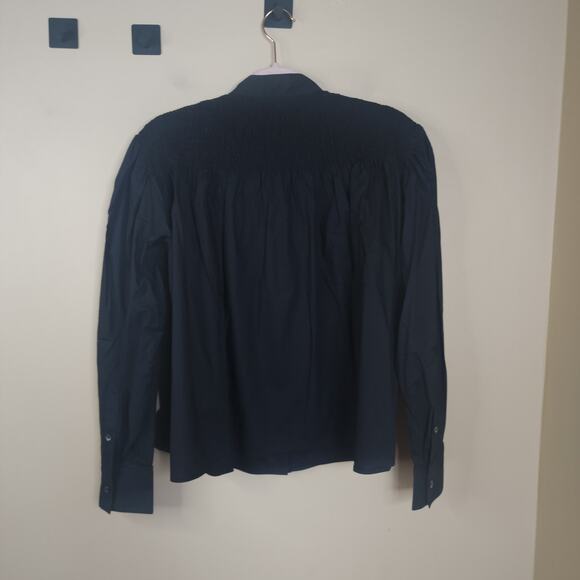 Thakoon Poplin Smocked Top in Black Size M - Picture 6 of 9